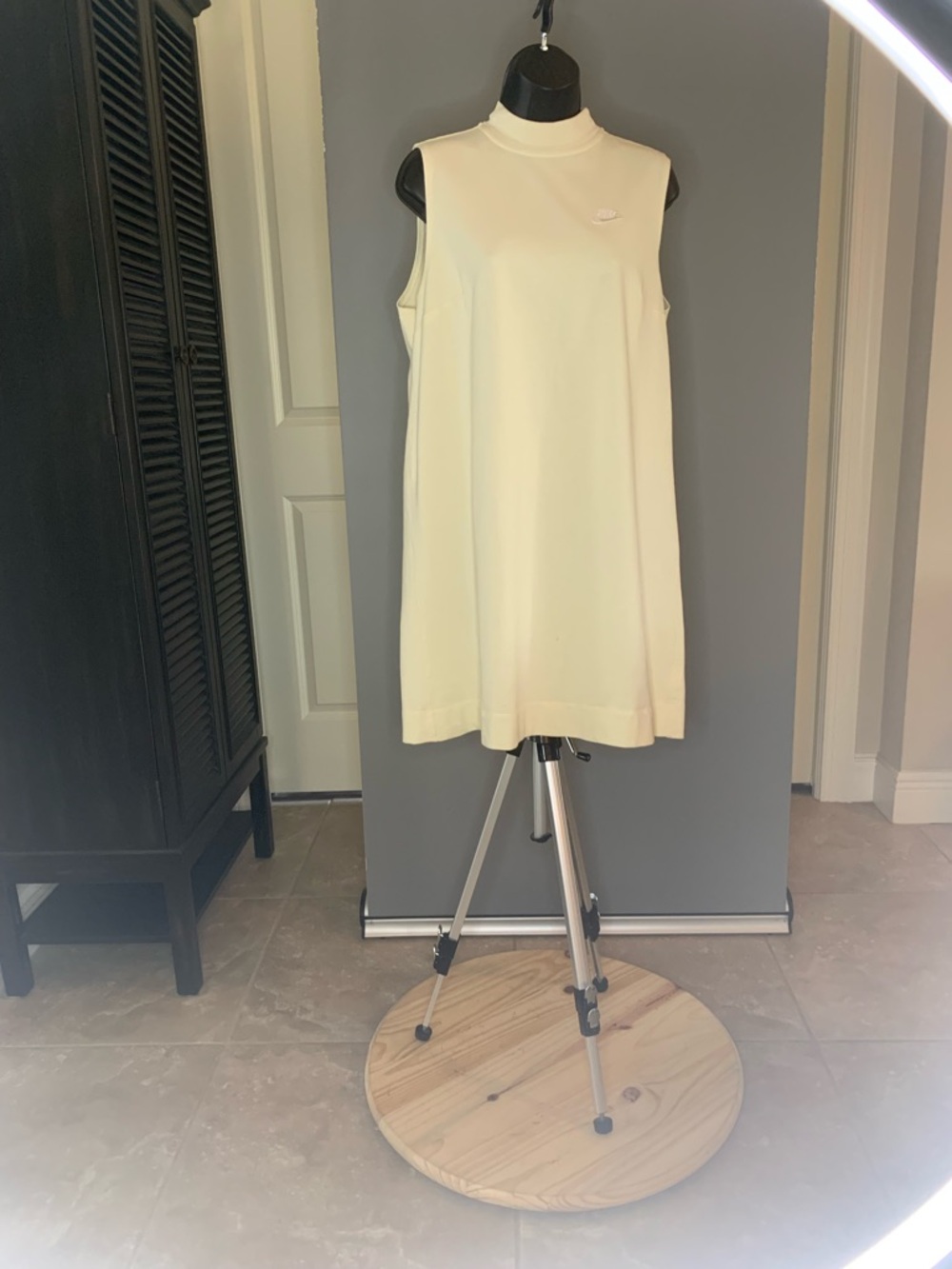Nike Women’s Sleeveless Mock Neck Shift Dress in Light Yellow